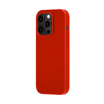 Coque De Charge Magnétique Sans Fil Magsafe En Silicone Souple Rouge Pour iPhone 16 Pro