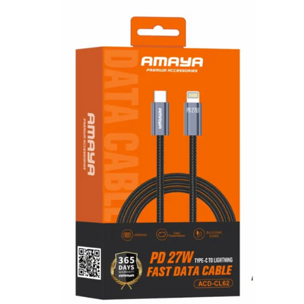 Câble USB-C vers Lightning Amaya ACD-CL61 Charge Rapide 27W (1 m)