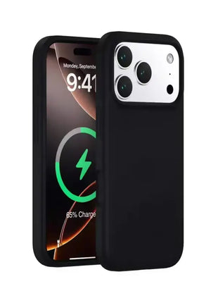 Coque De Charge Magnétique Sans Fil Magsafe En Silicone Souple Noir Pour iPhone 16