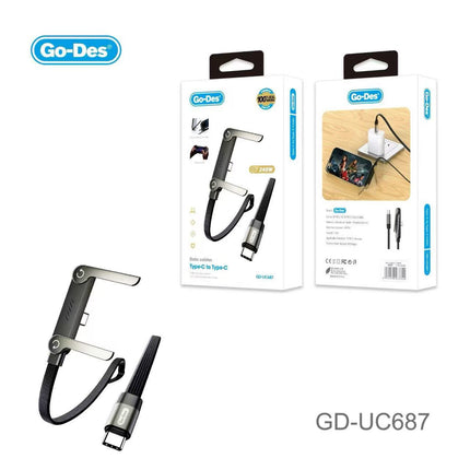 Câble de Données USB-C vers USB-C Go-Des GD-UC687 240W (1,3 m)