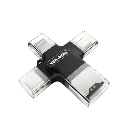 Phone Card Reader 4 In 1 USB OTG To USB 2.0 USB C and L