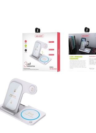 Station De Charge  Sans Fil Pliable Innovant 3 En 1 15W