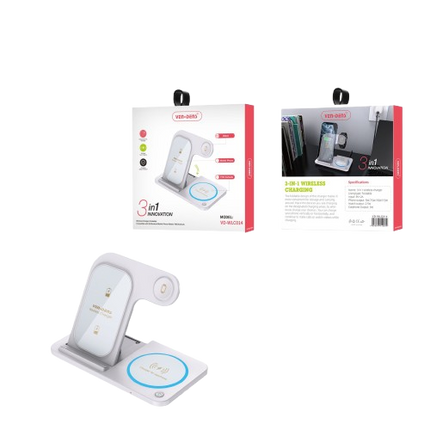 Station De Charge  Sans Fil Pliable Innovant 3 En 1 15W