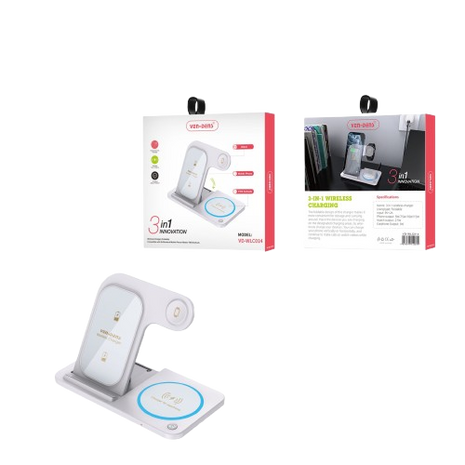Station De Charge  Sans Fil Pliable Innovant 3 En 1 15W
