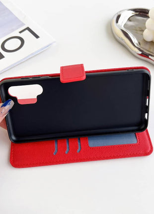 Étui portefeuille classique pour Samsung Galaxy A53 5G Rouge