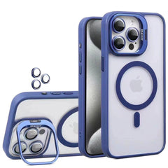 Coque MagSafe Bleu Foncé Pour Apple iPhone 16 Pro Max Avec Support Et Protection Pour l'Appareil Photo