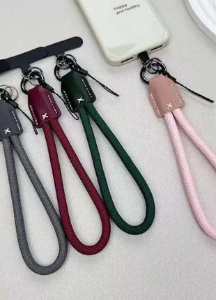 Dragonne de Téléphone Tressée de 20 CM avec Porte Cle anti perte De Couleur Gris