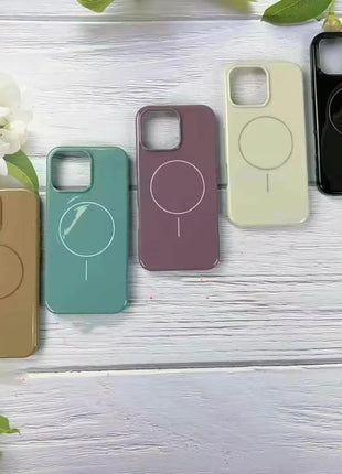 Coque De Charge Magnétique Sans Fil Magsafe Soft  Pour iPhone 16 De Couleur Violet