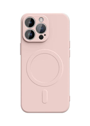 Coque De Charge Magnétique Sans Fil Magsafe En Silicone Souple Rose  Pour iPhone 15 Pro Max