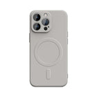 Coque De Charge Magnétique Sans Fil Magsafe En Silicone Souple Gris Claire Pour Samsung Galaxy S25 Ultra