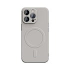Coque De Charge Magnétique Sans Fil Magsafe En Silicone Gris Souple Pour iPhone 17 Pro Max