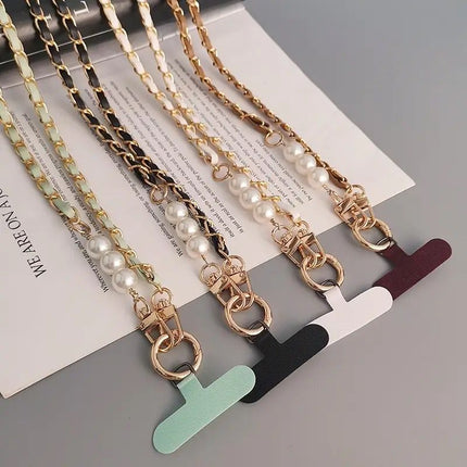 Bandoulière Lanière De Téléphone à Perle Tour De Cou Long 120 cm, Sangle Initiée De Couleur Rouge