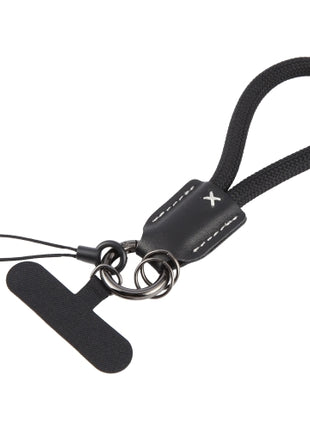 Dragonne Téléphone Tressée de 20 CM avec Porte cle anti perte De Couleur Noir