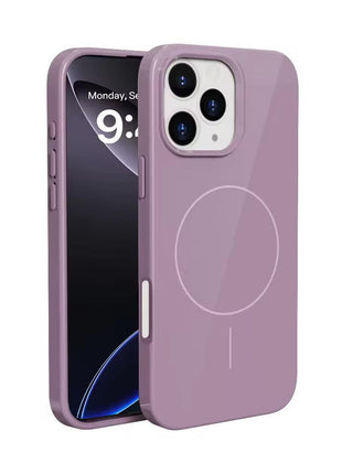 Coque De Charge Magnétique Sans Fil Magsafe Soft  Pour iPhone 16 De Couleur Violet