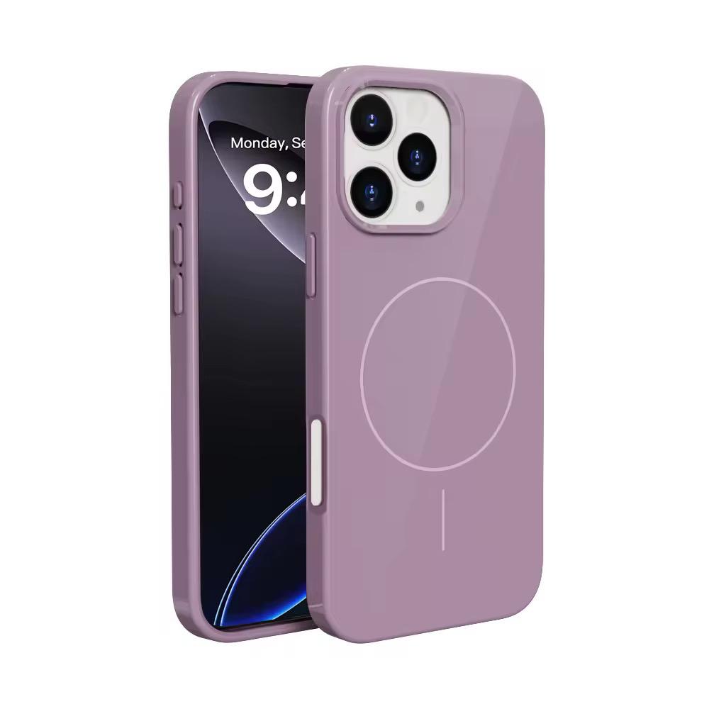 Coque De Charge Magnétique Sans Fil Magsafe Soft  Pour iPhone 16 Pro Max De Couleur Violet