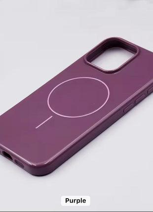 Coque De Charge Magnétique Sans Fil Magsafe Soft  Pour iPhone 16 De Couleur Violet