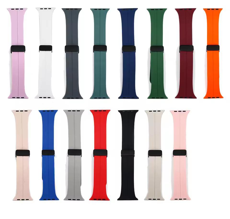 Bracelet  Silicone Bleu Pour Apple Watch Taille 44mm/45mm/46mm/49mm