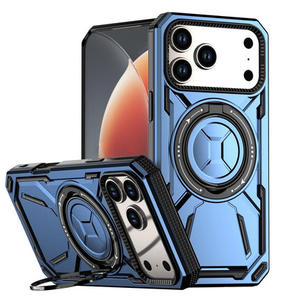 Étui Magnétique Antichoc de Qualité Militaire Bleu pour iPhone 17 – Compatible MagSafe, Support Rotatif, Coque de Protection pour Recharge sans Fil