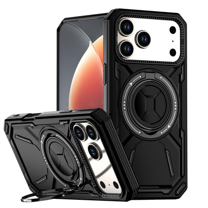 Étui Magnétique Antichoc de Qualité Militaire Noir pour iPhone 17 – Compatible MagSafe, Support Rotatif, Coque de Protection pour Recharge sans Fil