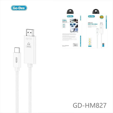 Câble USB-C vers HDMI 4K Go-Des GD-HM827