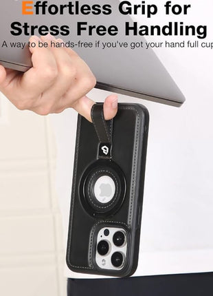 Coque en Cuir Compatible Magsafe a Capture Grio Loop Pour Samsung Galaxy S25 Plus Couleur Noir