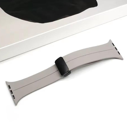 Bracelet  Silicone Beige Pour Apple Watch Taille 44mm/45mm/46mm/49mm