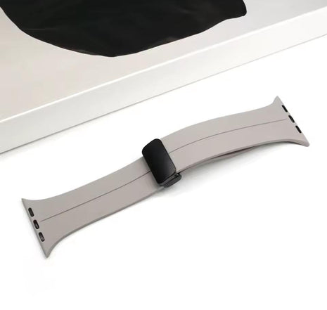 Bracelet  Silicone Beige Pour Apple Watch Taille 44mm/45mm/46mm/49mm