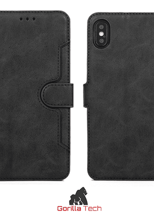 Pack de 10 Etui Portefeuille Premium Gorilla Tech Noir Pour Apple iPhone 15 Pro Max