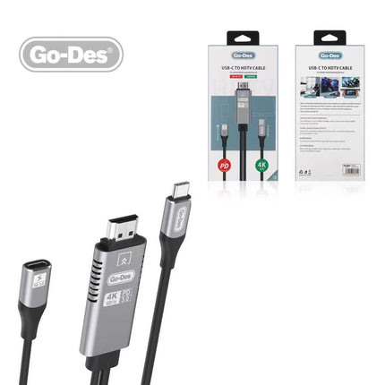Câble USB-C vers HDTV 4K Go-Des GD-8770 (1,8 m)