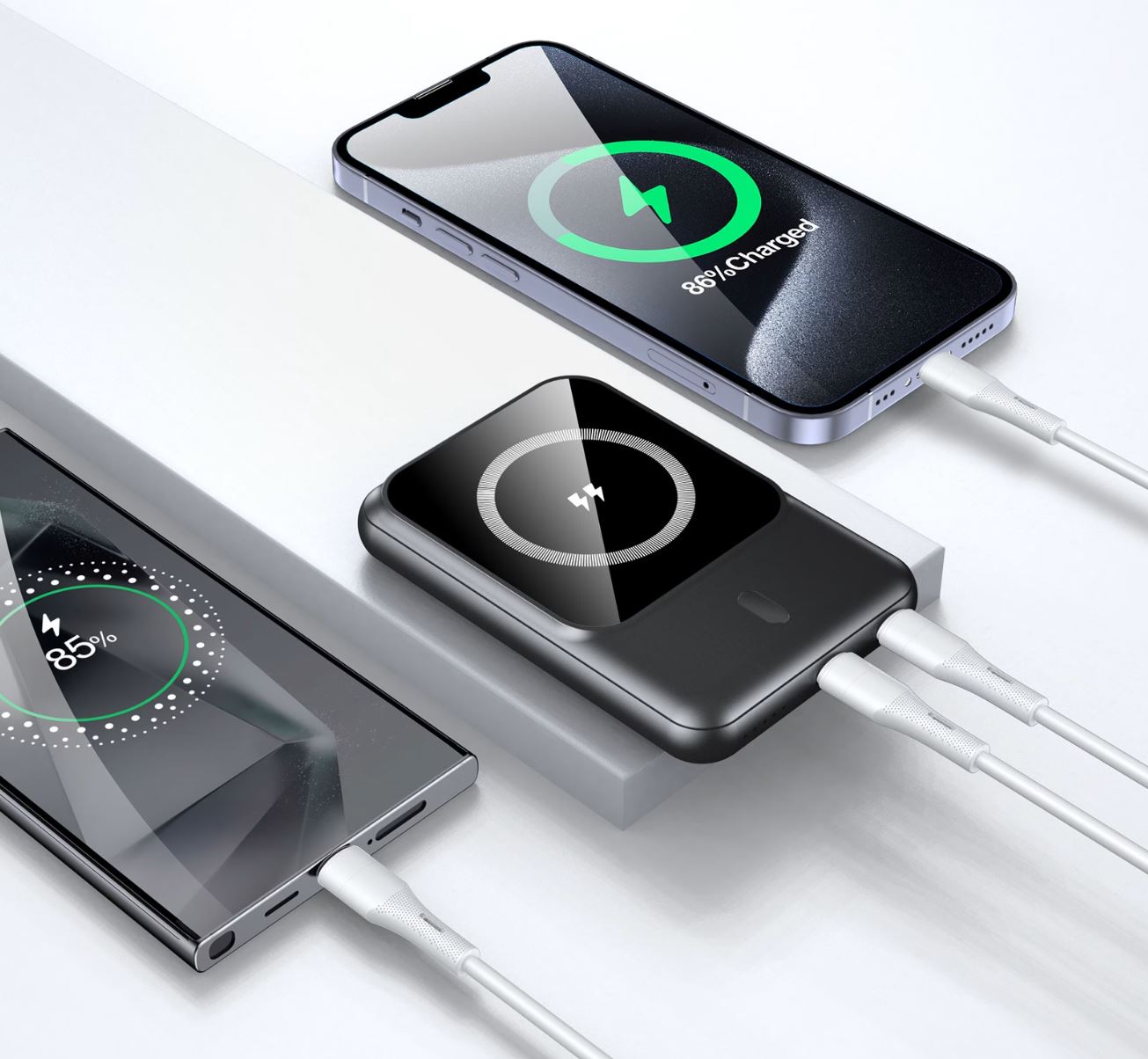 Digital Power Bank Blanc Sans Fil Magnetic TRUSMI 5000 mAh PB08-012 PD20W