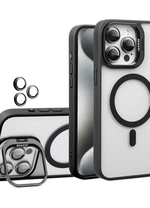 Coque MagSafe Noir Pour Apple iPhone 16 Pro Max Avec Support Et Protection Pour l'Appareil Photo