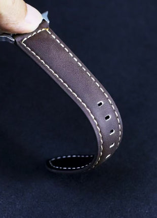 Bracelet  Vintage En Cuir Noir Pour Apple Watch Taille 44mm/45mm/46mm/49mm