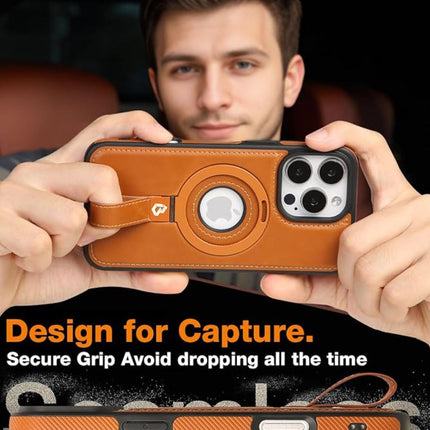 Coque en Cuir Compatible Magsafe a Capture Grio Loop Pour Samsung Galaxy S25 Ultra Couleur Marron