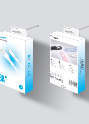 Câble En Silicone Bleu USB-To C CA34-063 En Silicone 3A