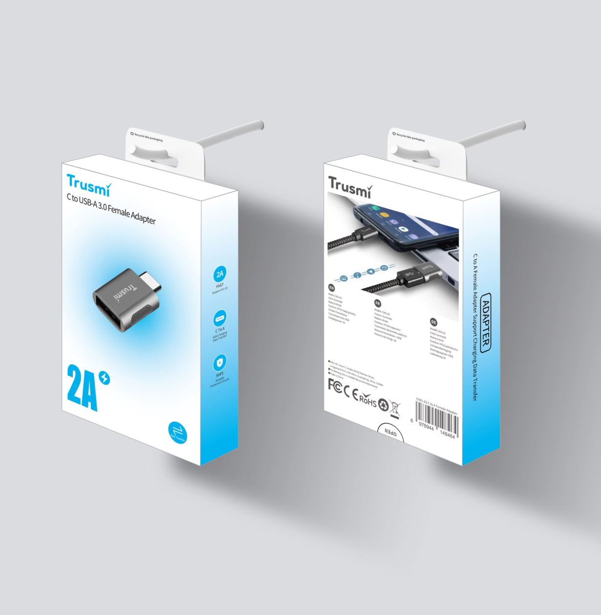 Adaptateur CA01-03 Type-C vers USB-A 3.2 Femelle Pour Charge.