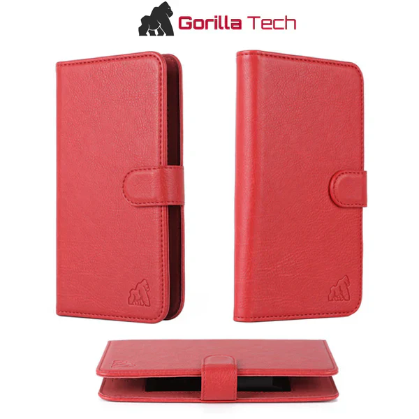 Coque en Cuir Premium Book GT Rouge Universelle 6"