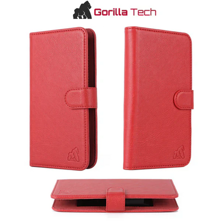 Coque en Cuir Premium Book GT Rouge Universelle 6.5"