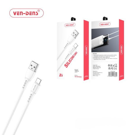 Cable Ven-Dens 2A 5V Silicone Cable USB A To Type C