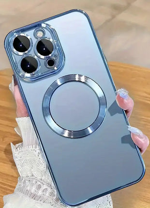 Coque En Gel Magnetique Gorilla Tech Qualité Premium Effet Chromé Bleu Pour Apple iPhone 13 Pro