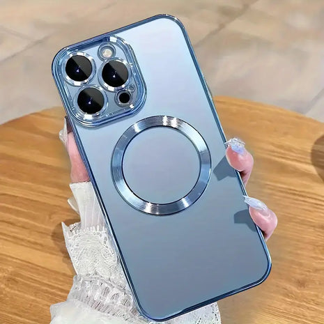 Coque En Gel Magnetique Gorilla Tech Qualité Premium Effet Chromé Bleu Pour Apple iPhone 14 Pro Max