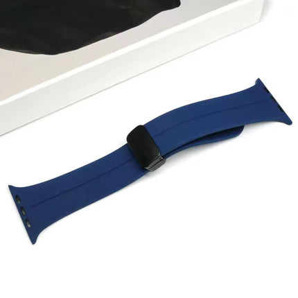 Bracelet  Silicone Bleu Pour Apple Watch Taille 44mm/45mm/46mm/49mm