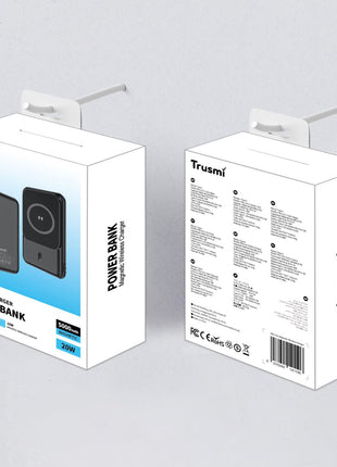Digital Power Bank Blanc Sans Fil Magnetic TRUSMI 5000 mAh PB08-012 PD20W