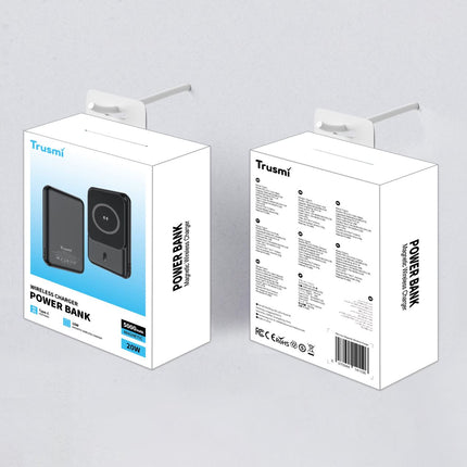 Digital Power Bank Blanc Sans Fil Magnetic TRUSMI 5000 mAh PB08-012 PD20W