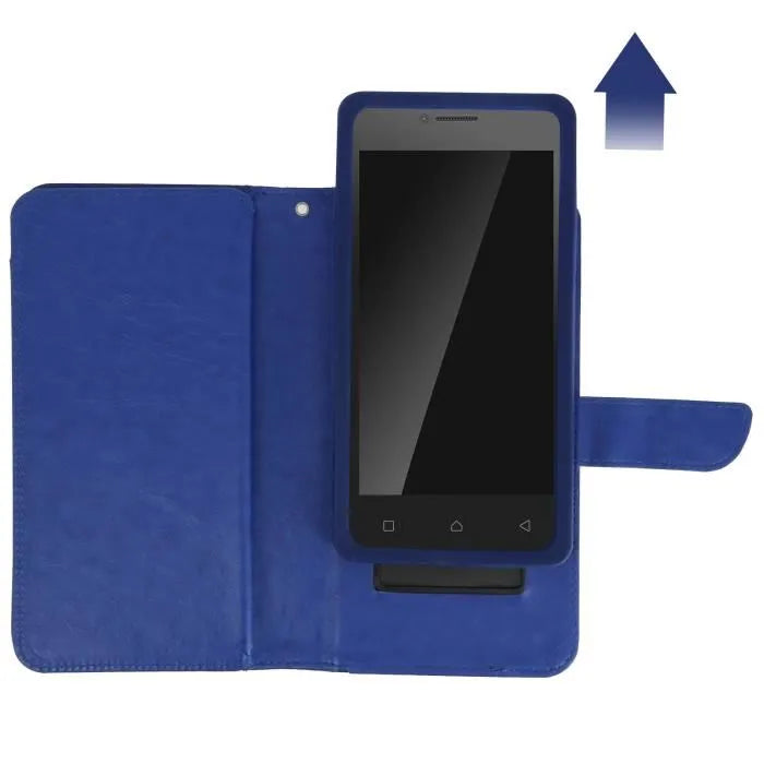 Etui Portefeuille Universel Premium Gorilla Tech Bleu Navy 6"