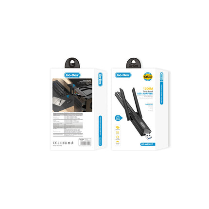 Adaptateur USB Wi-Fi 1200 Mbps Go-Des GD-WPS017