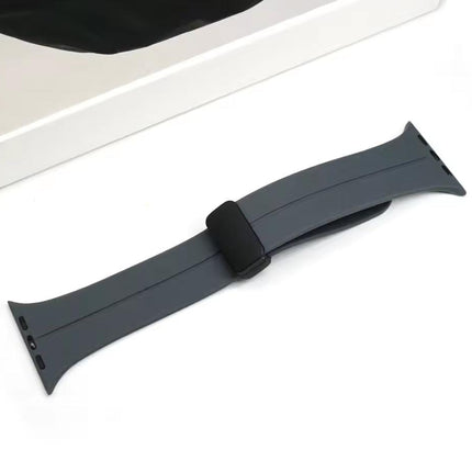 Bracelet  Silicone Gris Pour Apple Watch Taille 44mm/45mm/46mm/49mm