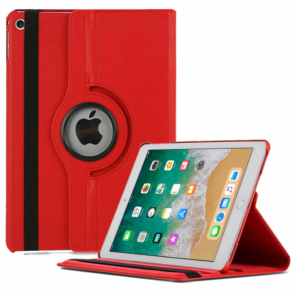 Etui 360 Rouge  Compatible Pour iPad 9.7" (2018/2017/2016/Air 2/ Air)