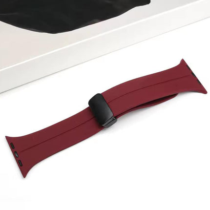 Bracelet  Silicone Grenat Pour Apple Watch Taille 44mm/45mm/46mm/49mm