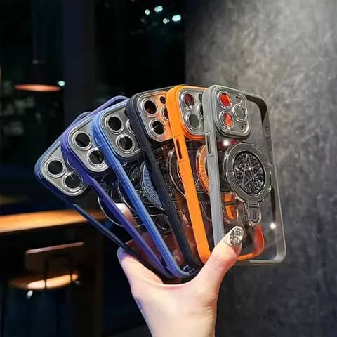 Coque a Support  Magnetique Qualité Premium Effet  Pailletes En Poudre Avec Branches d'Etoiles De Couleur Noir  pour Apple iPhone 14 Pro Max
