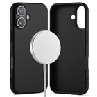 Coque De Charge Magnétique Sans Fil Magsafe En Silicone Noir Souple Pour iPhone 17